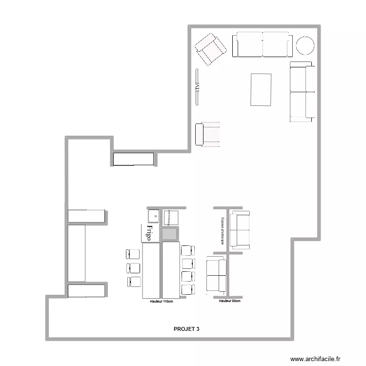 AMENAGEMENT BUREAUX SPL ETAGE 2.3. Plan de 1  et 0 m²