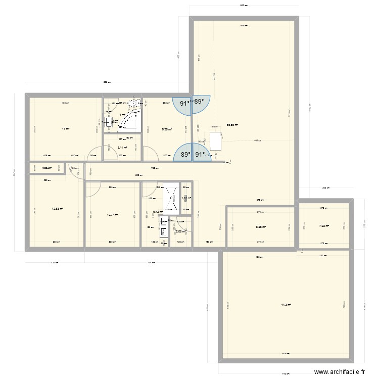 plan base nv 3. Plan de 14 pièces et 188 m2