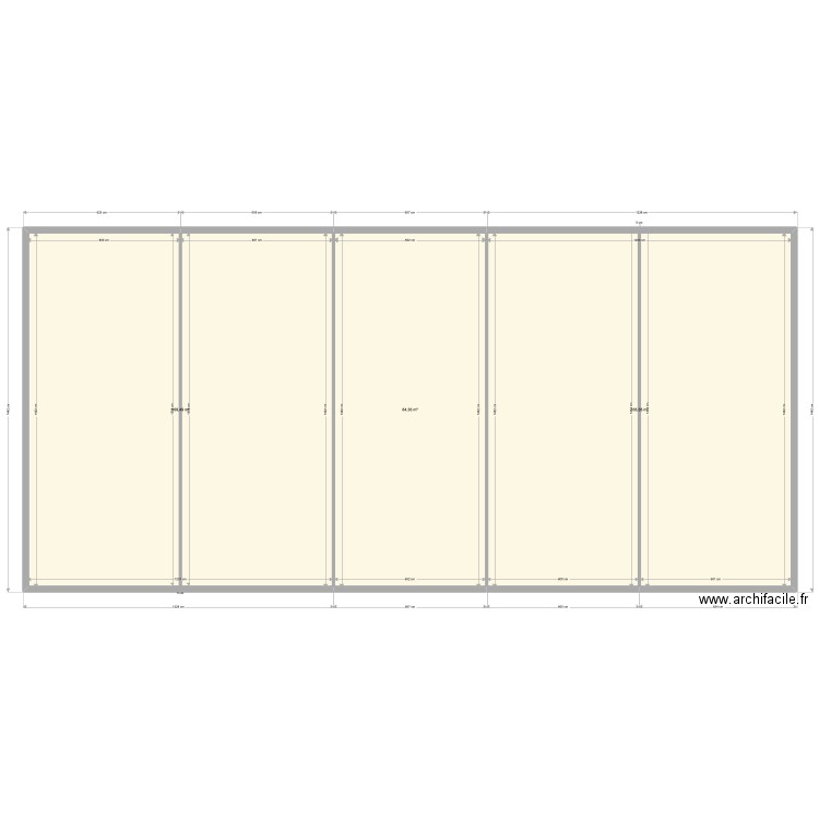 Hangar Vierge. Plan de 3 pièces et 421 m2