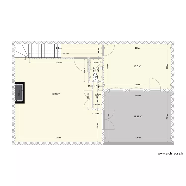 Cuisine et S&eacute;jour St Marcellin. Plan de 