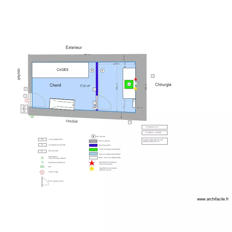 SALLE DE RADIO. Plan de 