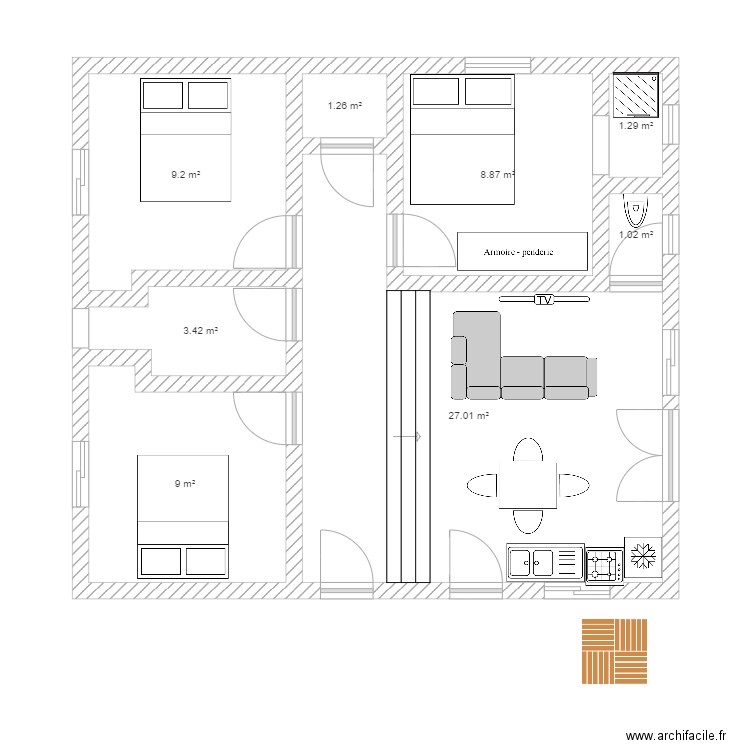 plan md. Plan de 0 pièce et 0 m2