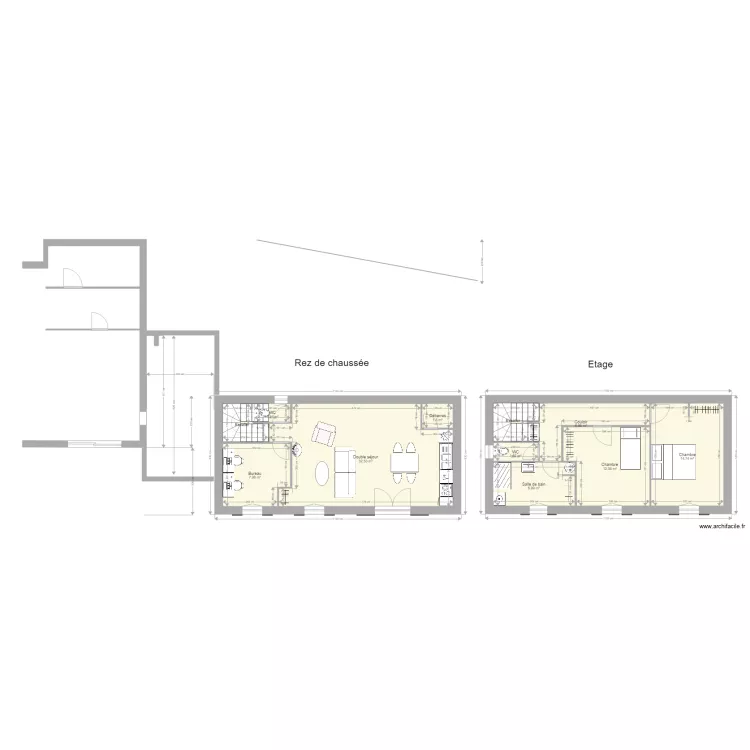 extension base 2x40 m2 5x10. Plan de 