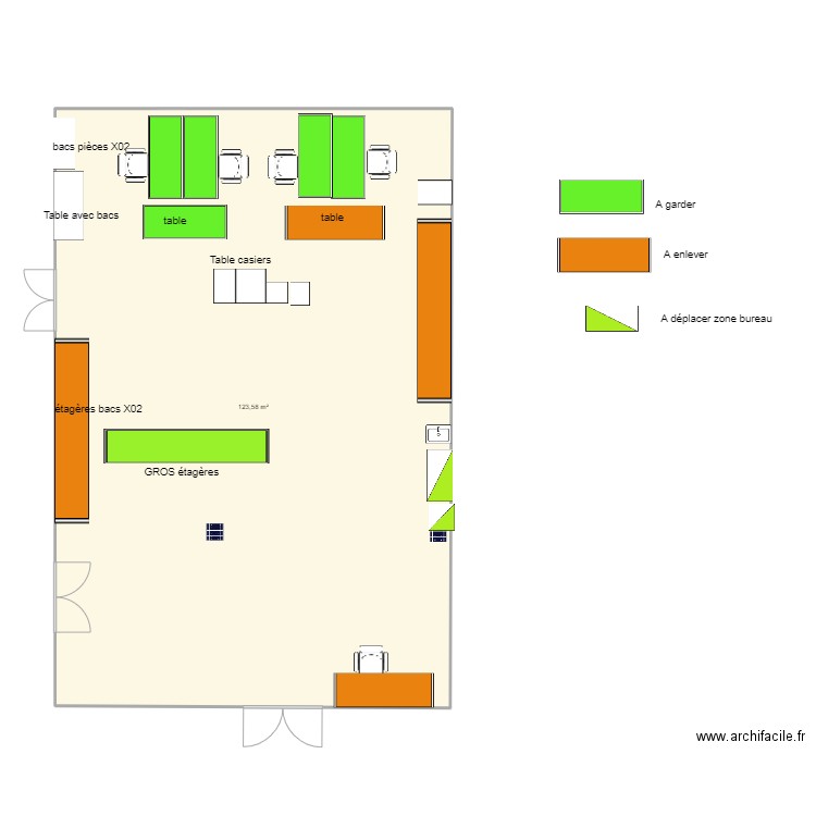 Meyzieu zone controle déménagement. Plan de 1 pièce et 124 m2