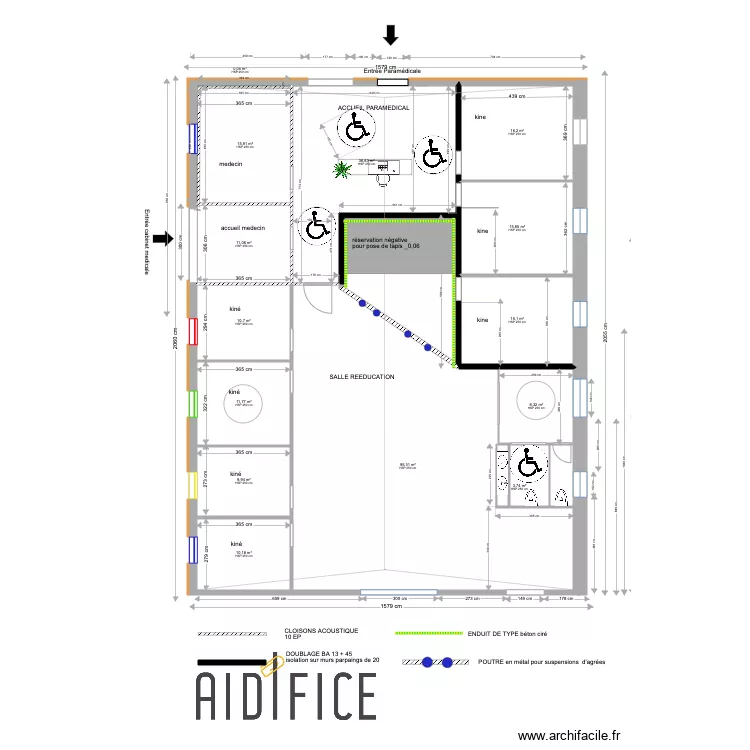  implantation  cabinet medical . Plan de 