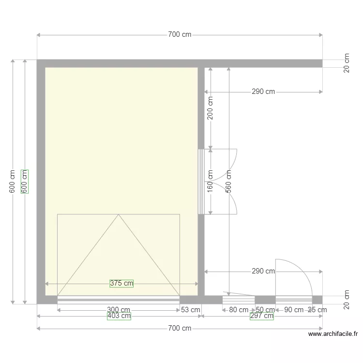 cotation garage. Plan de 