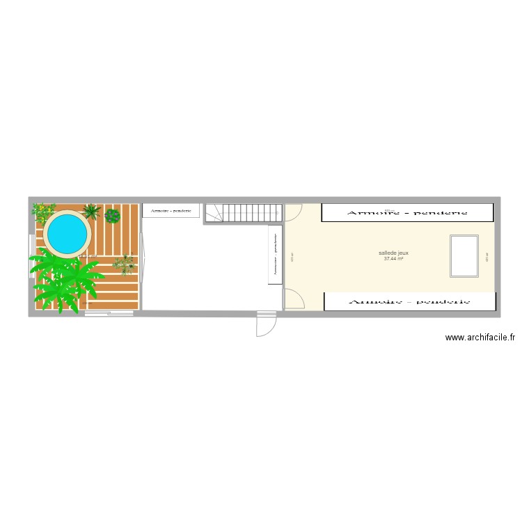 BROYE etage projet 2. Plan de 2 pièces et 56 m2