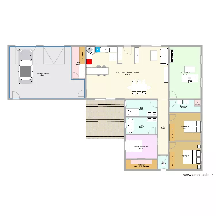 MAISON L nouveau 3 CHAMBRES 2 garages. Plan de MAISON L nouveau 3 CHAMBRES 2 garages. Plan de