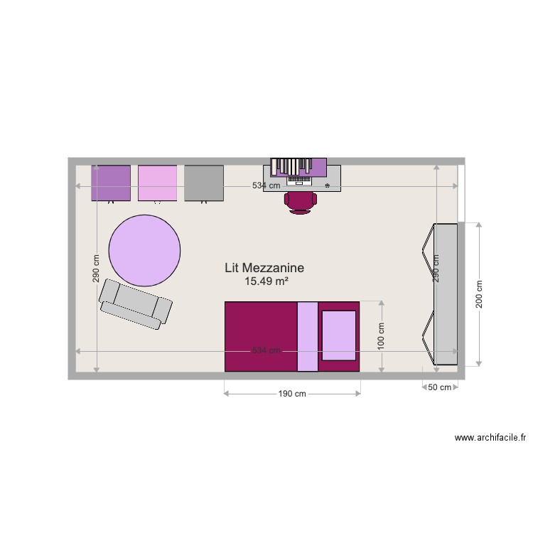 CHVIC 3 Lit Mezzanine. Plan de 0 pièce et 0 m2