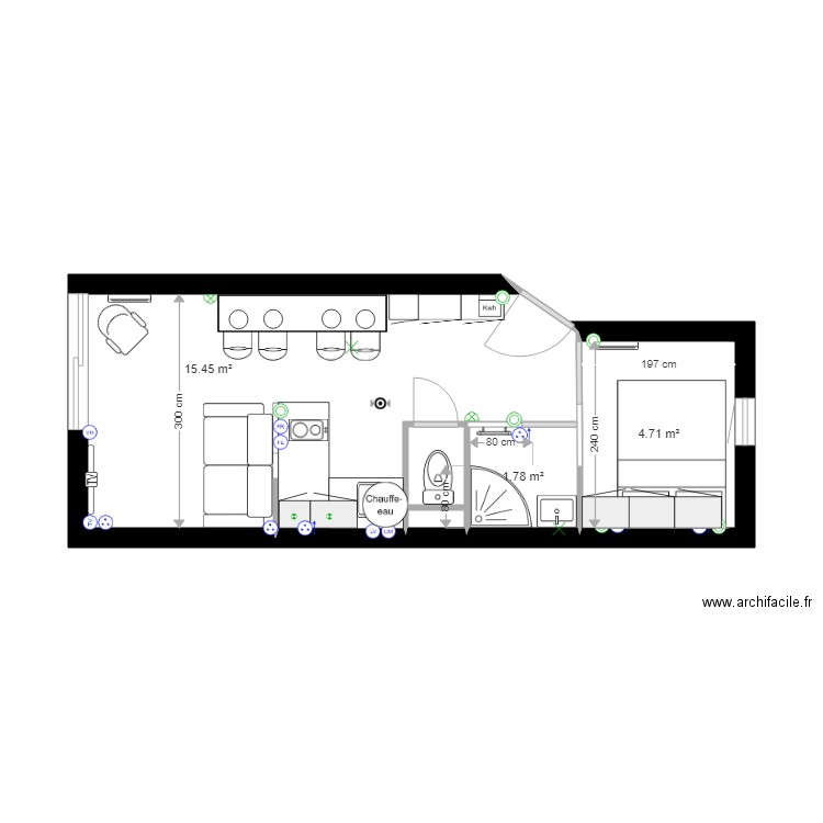 plan projet le grand sud MAJ variante table. Plan de 0 pièce et 0 m2