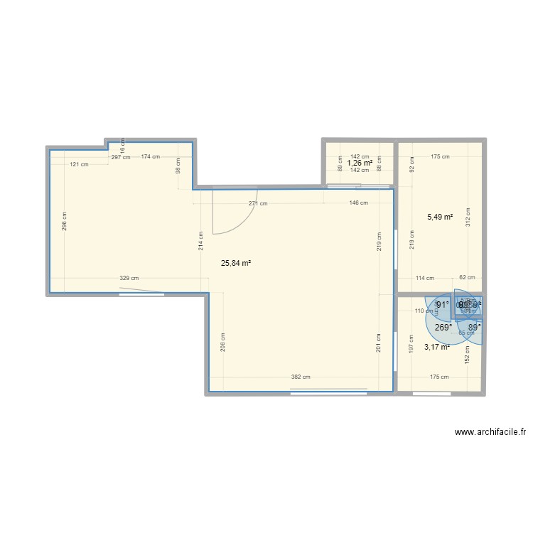 Nympheas 3. Plan de 5 pièces et 36 m2