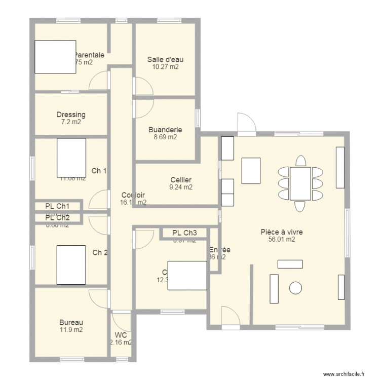 Maison déf. Plan de 0 pièce et 0 m2