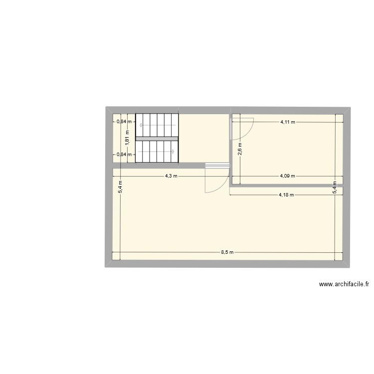 2512 - FortuneWavre. Plan de 4 pièces et 44 m2