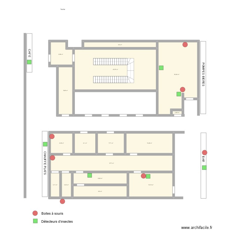 BRU58. Plan de 16 pièces et 207 m2