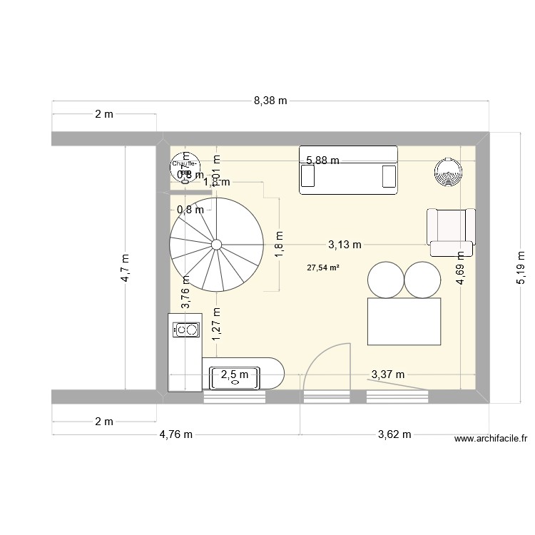 RDC Petite maison. Plan de 0 pièce et 0 m2
