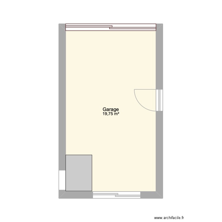 Grange. Plan de 1 pièce et 20 m2