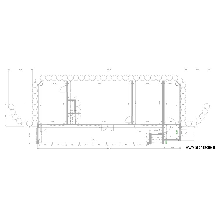 Earthship 3 plan de niveau avec cotations. Plan de 0 pièce et 0 m2