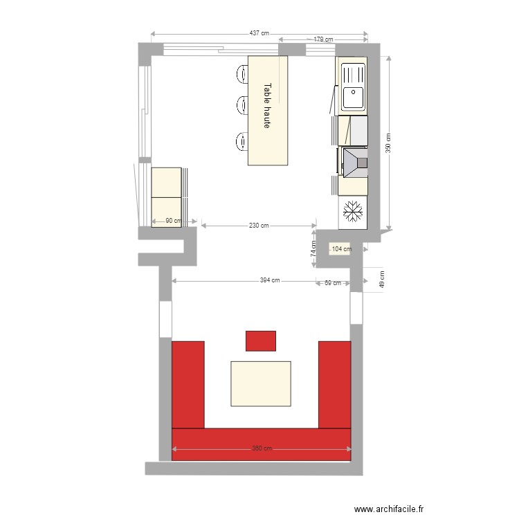 CUISINE SALON BARAQUETTE 1. Plan de 0 pièce et 0 m2