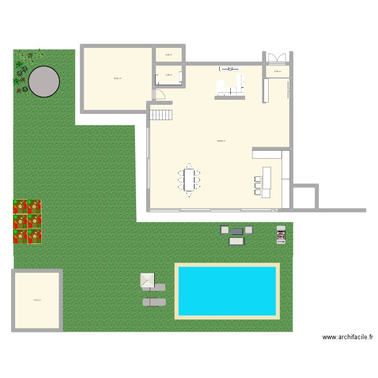 Miaosn. Plan de 6 pièces et 180 m2