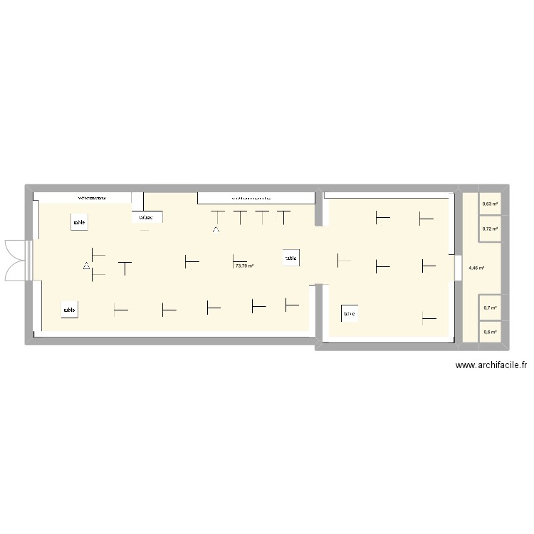 etam. Plan de 6 pièces et 81 m2