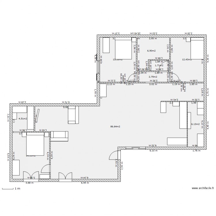 1ernov. Plan de 0 pièce et 0 m2