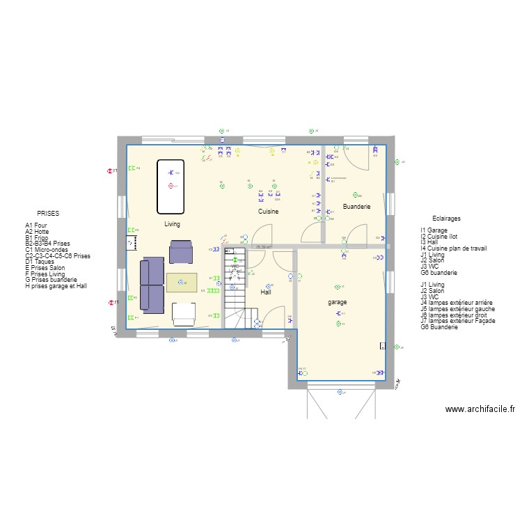 Plan implantation RDC. Plan de 0 pièce et 0 m2