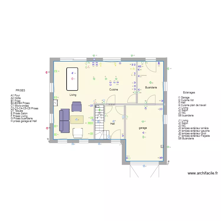 Plan implantation RDC. Plan de 