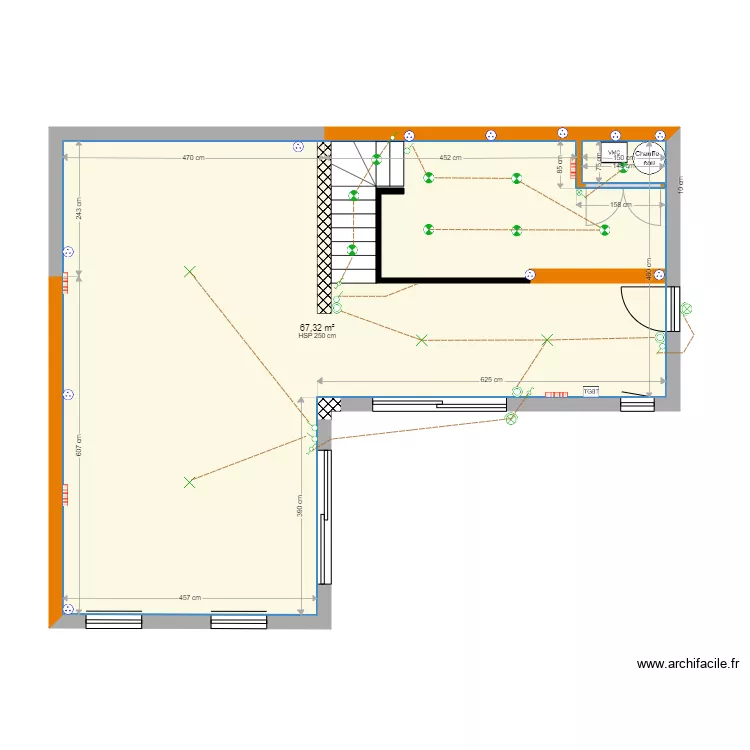 Mezzanine Havart. Plan de 