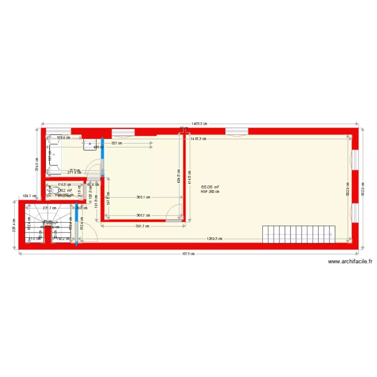 2&eacute;me &eacute;tage  SARREGUEMINE FLEURISTEPROJET . Plan de 