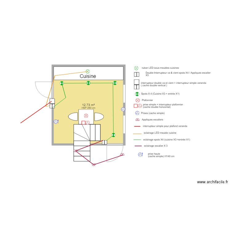 Cuisine. Plan de 0 pièce et 0 m2