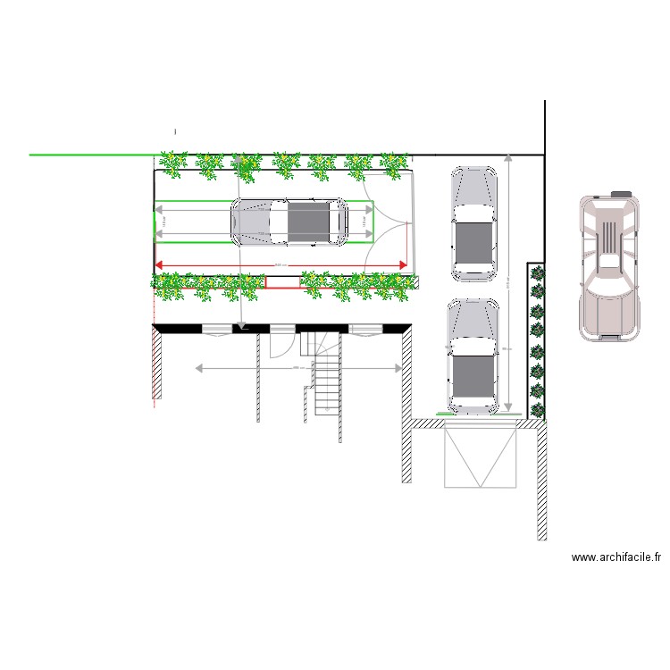 exterieure3. Plan de 1 pièce et 10 m2