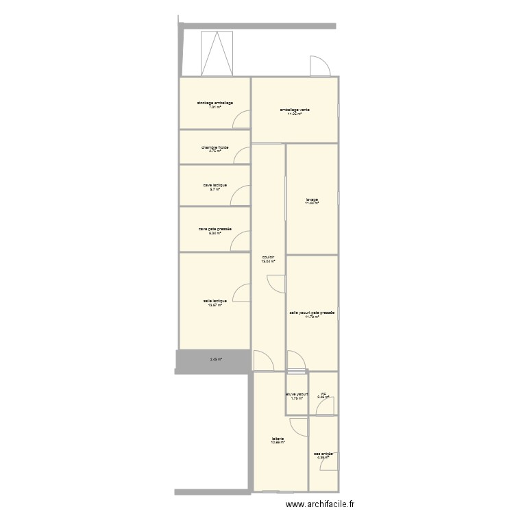 fromagerie. Plan de 0 pièce et 0 m2