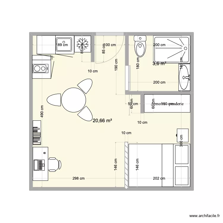 studio. Plan de 
