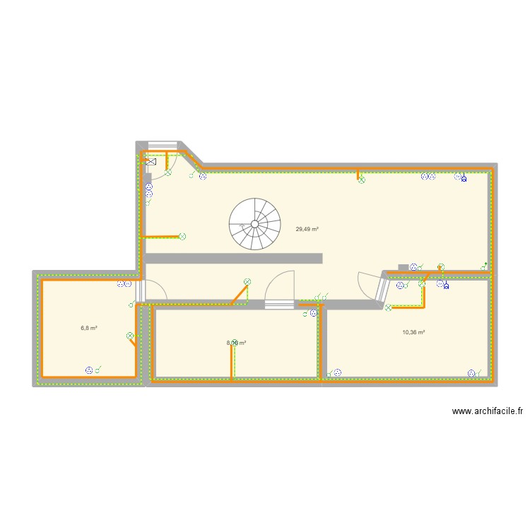 casa mp13. Plan de 4 pièces et 55 m2