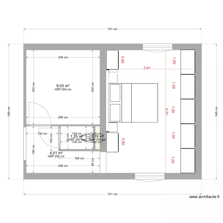 CHAMBRE CECILE. Plan de 