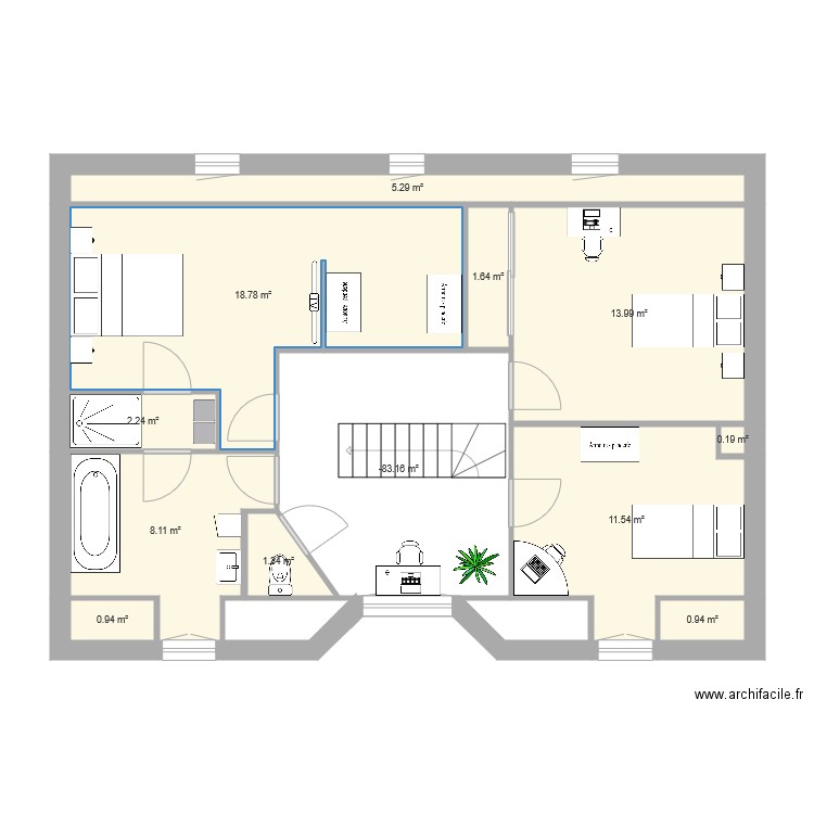 ETAGE AVEC DRESSING. Plan de 0 pièce et 0 m2