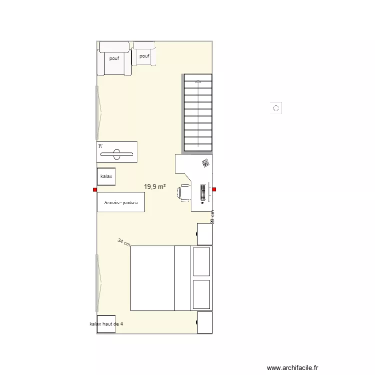 chambre papa maman. Plan de 