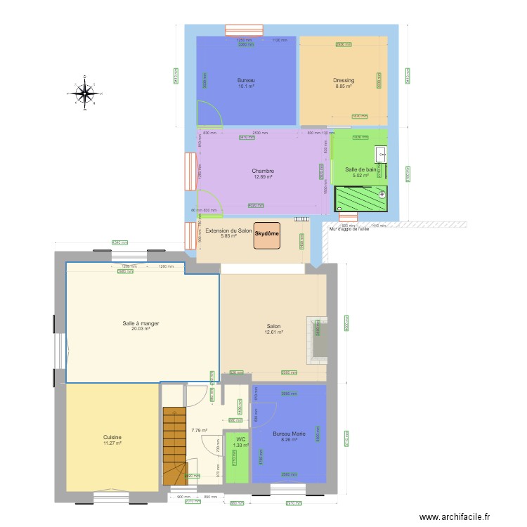 Extension Maison RDC V7 Révisée. Plan de 0 pièce et 0 m2