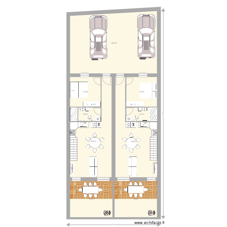 2 APPART JARDIN. Plan de 0 pièce et 0 m2