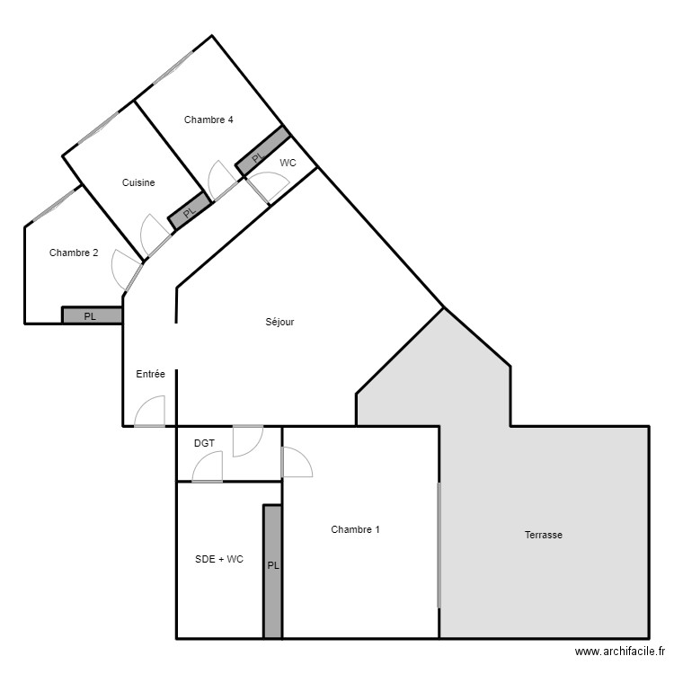 Plan 1 Aline. Plan de 12 pièces et 282 m2