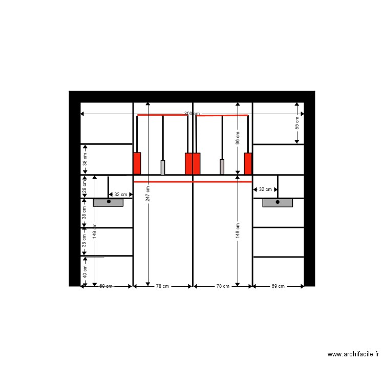 DRESSING. Plan de 0 pièce et 0 m2