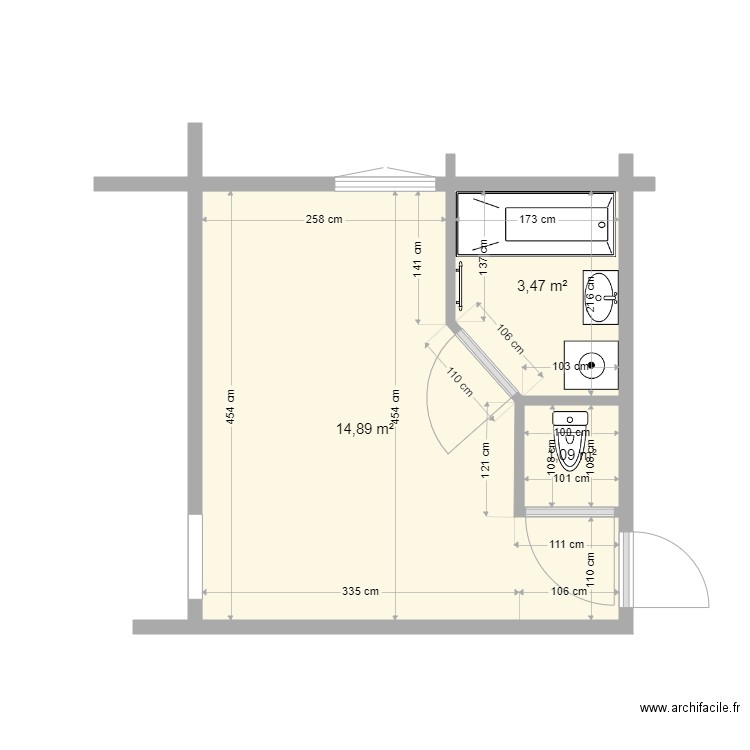 PZLZJZ SDB 1 ETage modifie. Plan de 0 pièce et 0 m2
