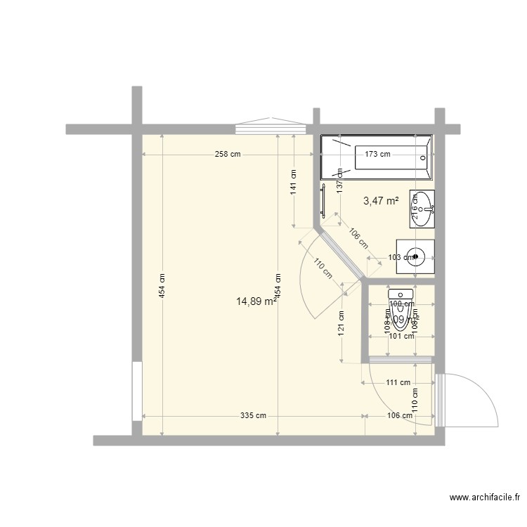 PZLZJZ SDB 1 ETage modifie. Plan de 0 pièce et 0 m2