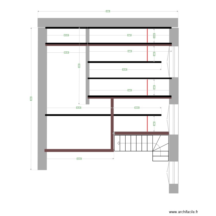 Mezzanine. Plan de 0 pièce et 0 m2