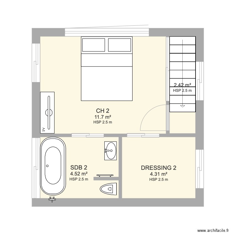 ETAGE V1. Plan de 0 pièce et 0 m2