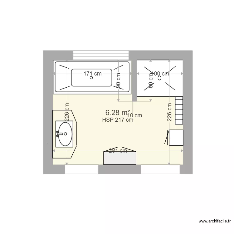 salle de bain 2. Plan de 