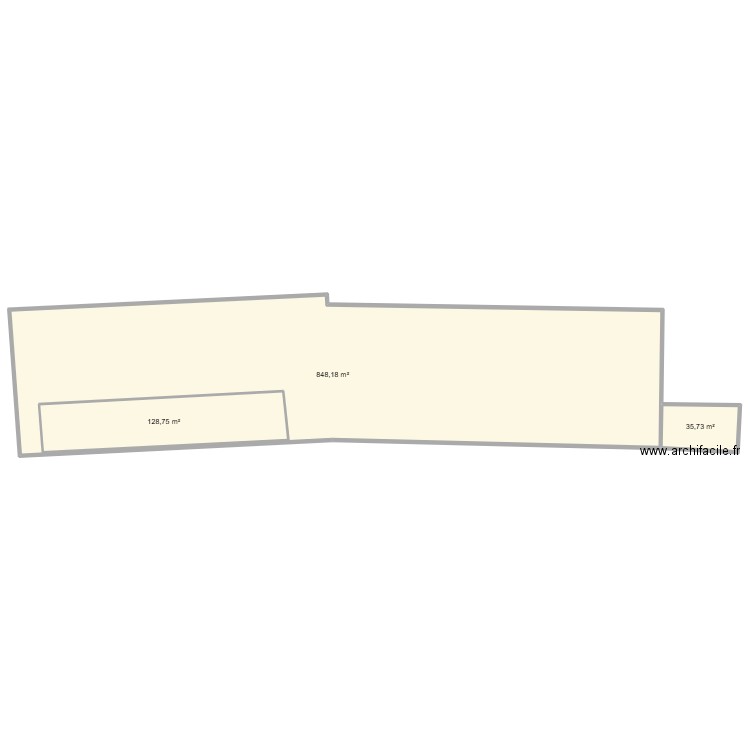 Ringot. Plan de 3 pièces et 1145 m2