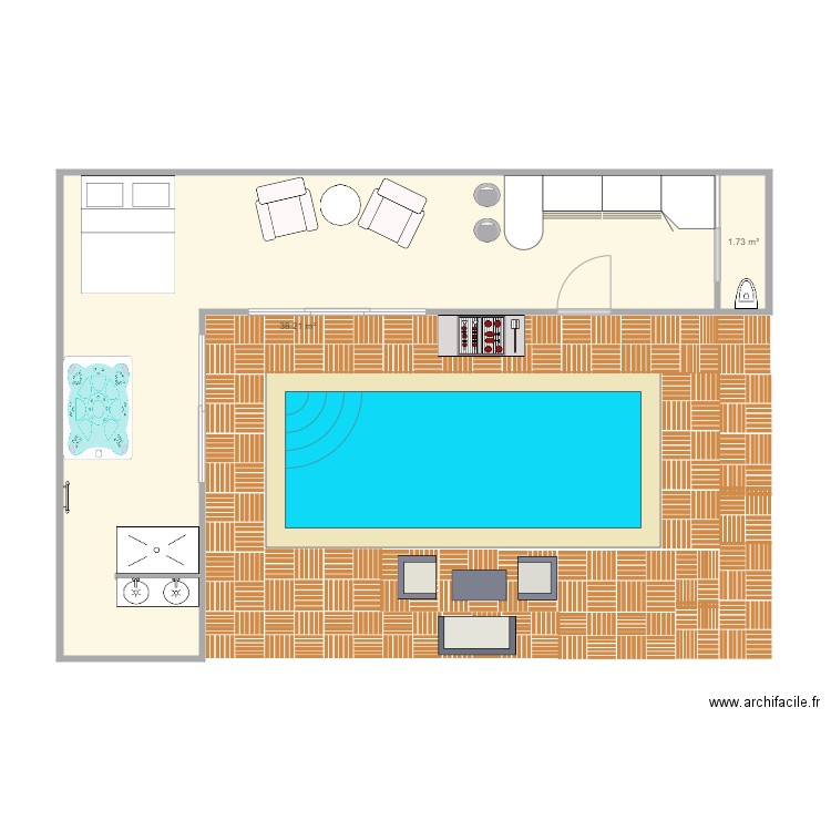 bungalow. Plan de 0 pièce et 0 m2