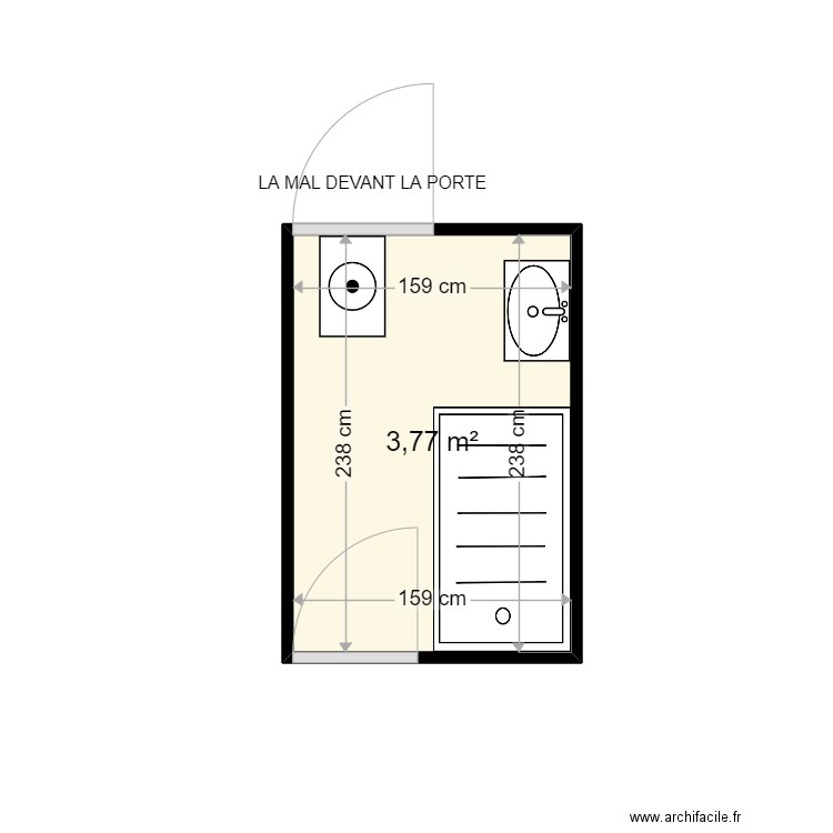 BELMIR LARBI . Plan de 1 pièce et 4 m2