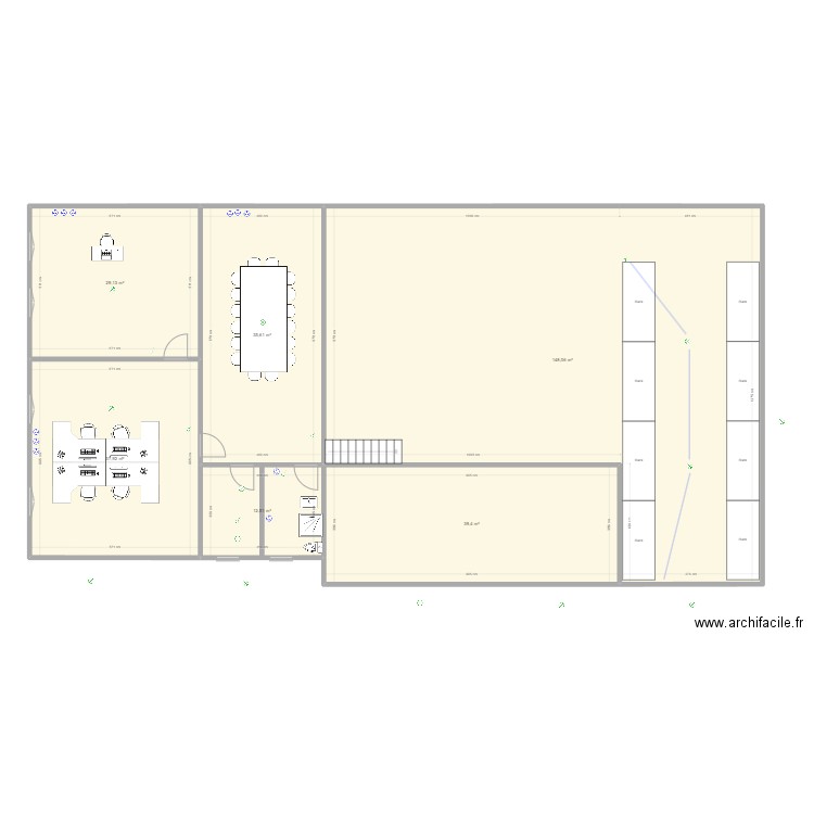 v2023-2 étage. Plan de 6 pièces et 303 m2